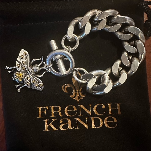 French Kande Silver and Gold Bee Charm Bracelet - Picture 2 of 3